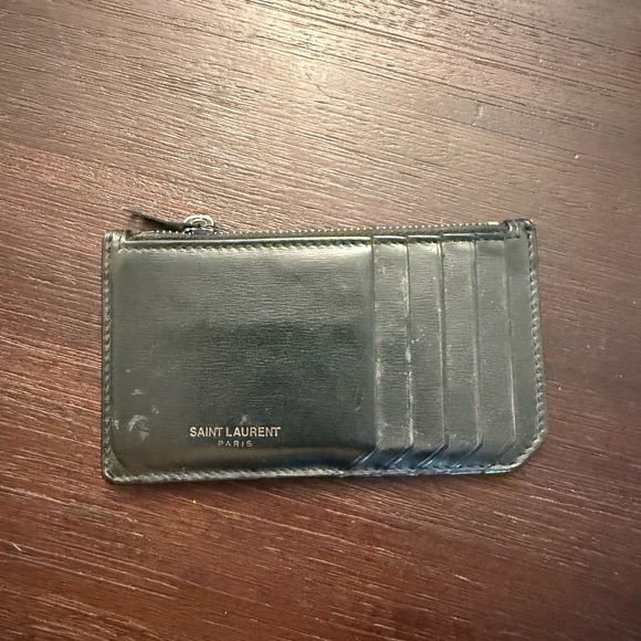 Saint Laurent Dark Leather Card Holder